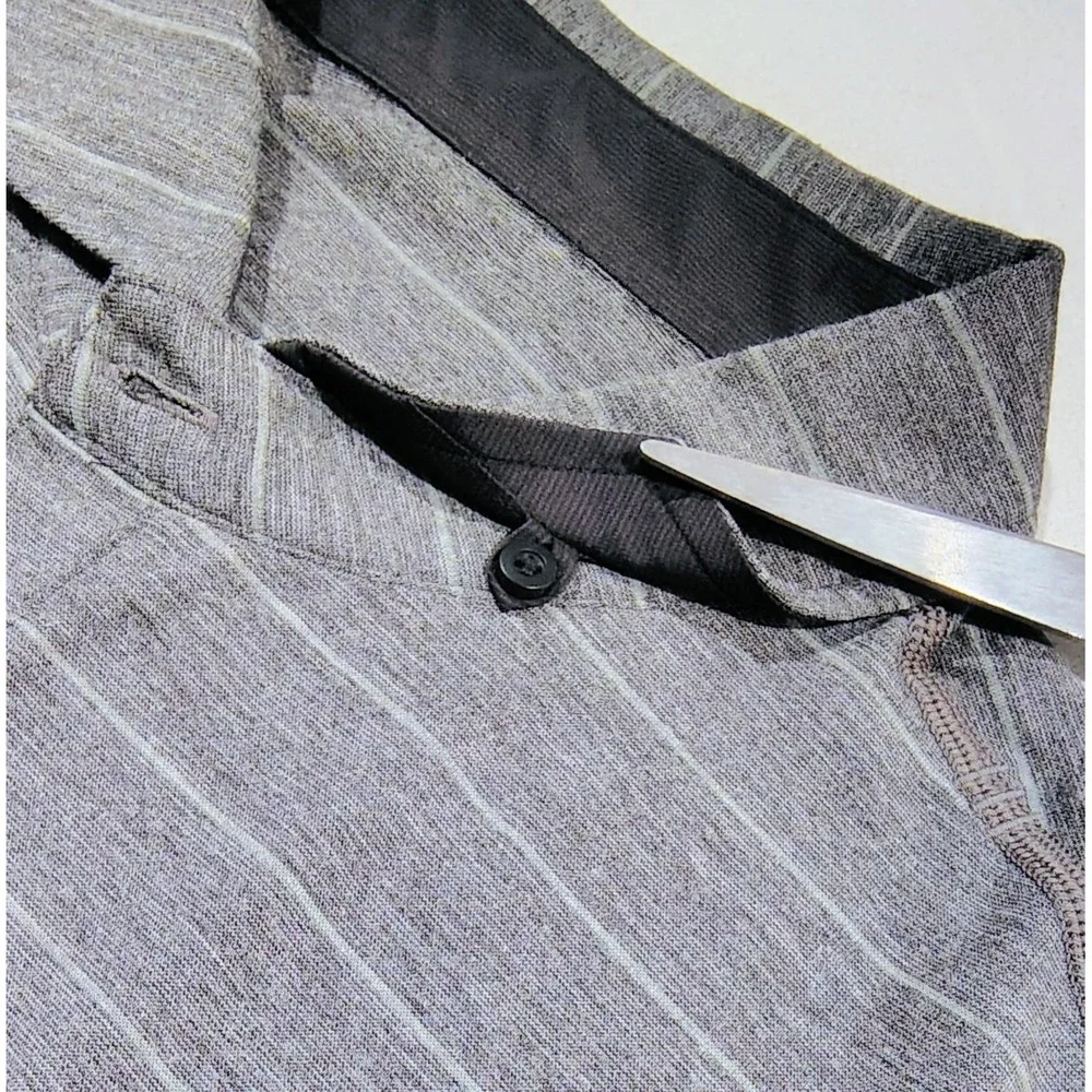 Lululemon Evolution Polo Shirt L Heathered Gray Stretch Performance Golf Men's